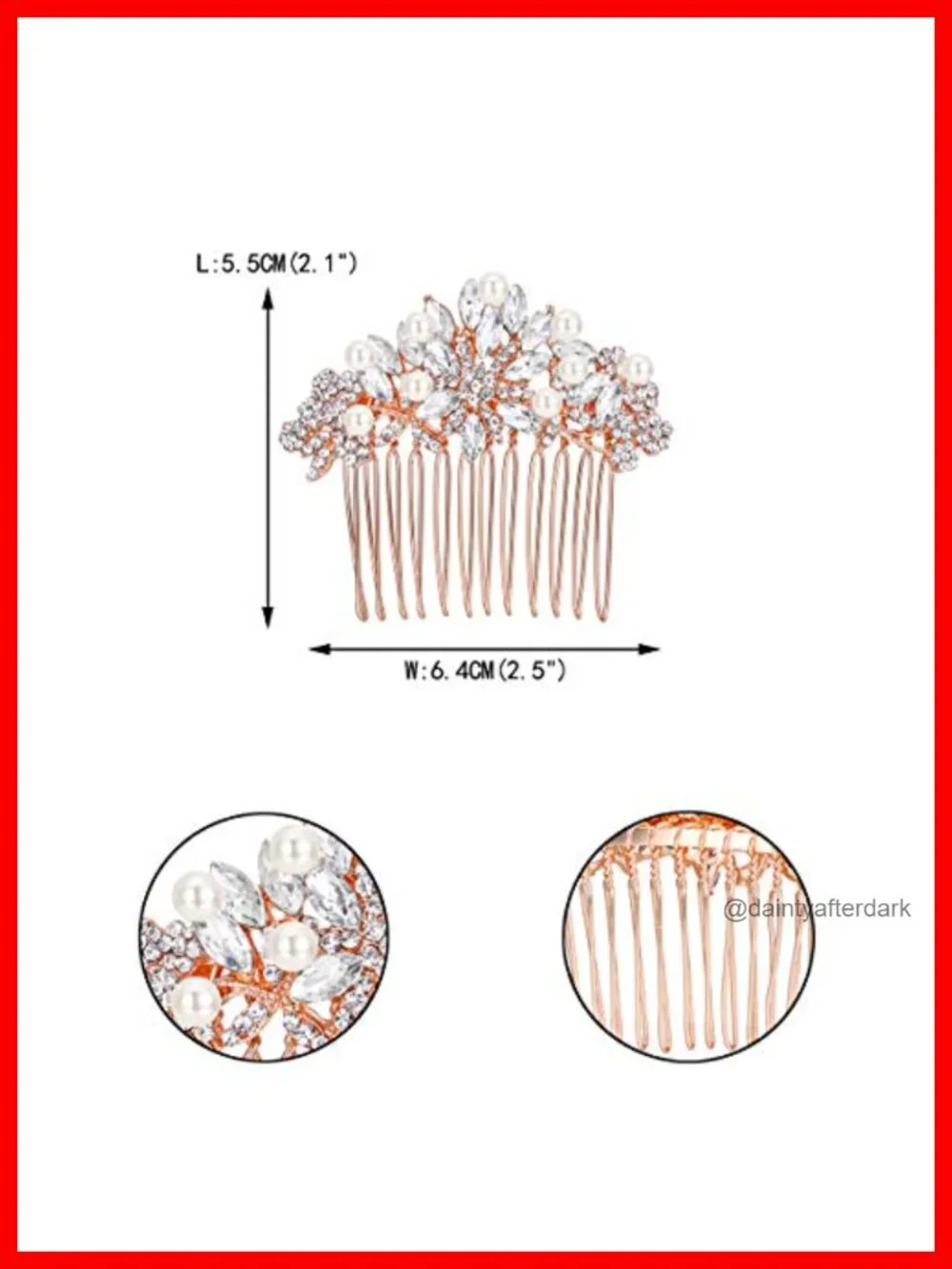Crystal Simulated Pearl Flower Bridal Side Comb Hair Piece